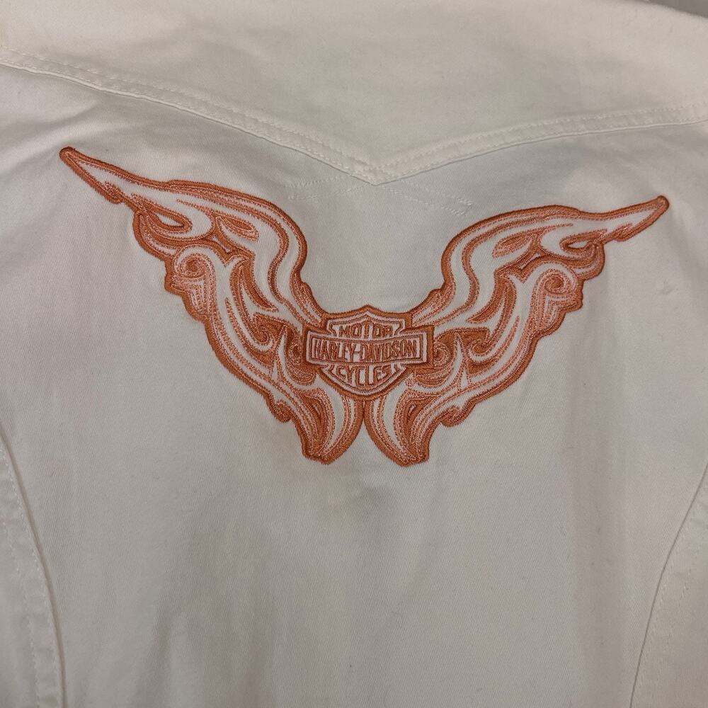 Ladies White Harley Davidson Cotton Vest - Picture 6 of 7
